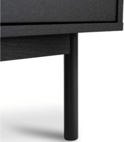 Czterodrzwiowa komoda glamour Marlen 155 cm, kolor czarny