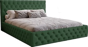 Łóżko 200x200 cm Verti Slim - pojemnik, stelaż metalowy, zielony (Magic Velvet 2225)