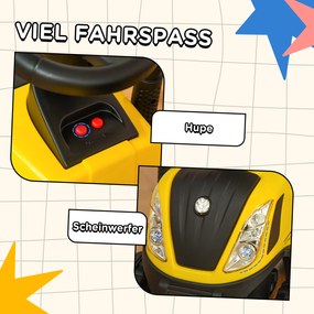 HOMCOM Pojazd do nauki chodzenia dla dzieci z przyczepką i klaksonem Żółty chodzik 91x29x44cm | Aosom PL