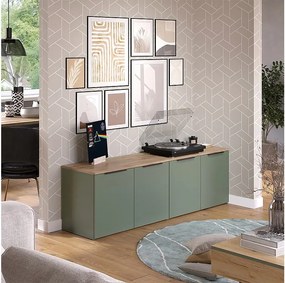 Ściana w salonie zielony 80x40x50 wido