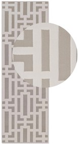 Dywan nowoczesny Perles Geometria szaro-kremowa 80 cm x 240 cm
