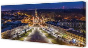 Obraz na płótnie Nocny Widok na Kościół Mariacki