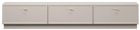 Szafka RTV Lorini 200 cm z szufladami - kaszmir / złote uchwyty T-bar