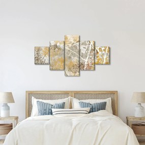Obraz - Ściana w stylu vintage z kwiatami (125x70 cm)
