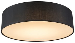 Lampa sufitowa czarna 40 cm z wbudowanym LED - Drum LED Nowoczesny Oswietlenie wewnetrzne