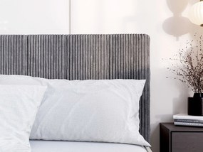 Białe łóżko ze sztruksowym szarym zagłówkiem 90x200 G8-P76