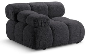 Antracytowy moduł sofy z materiału bouclé (lewostronny) Bellis – Micadoni Home