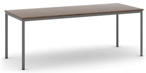 Stół jadalniany, 200x80 cm, ciemnoszara podstawa, orzech