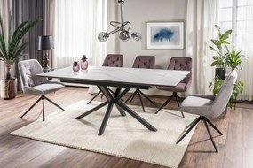 Stół rozkładany LOGAN CERAMIC 160(200)x90 biały mat/czarny mat SIGNAL