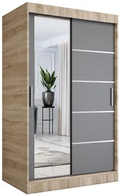 Szafa przesuwna 120 cm dąb sonoma + antracyt H7-E68