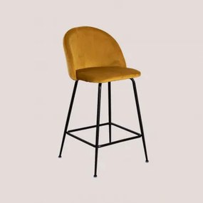 Zestaw 2 Wysokich Stołków Z Aksamitu Kana Design Negro & Mostaza & ↑65 Cm - Sklum