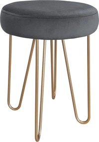 Taboret Venus tkanina Welur stelaż metalowy STOŁEK LOFT : Kolor Stelaża - Złoty, Kolor tkaniny - VELVET - BL14, Typ tkaniny - Velvet
