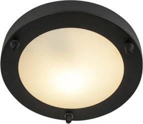 Nowoczesna lampa sufitowa czarna 18 cm IP44 - Yuma