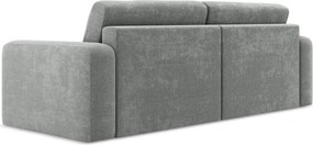 Szara rozkładana/ze schowkiem sofa z tkaniny szenilowej 252 cm Kona – Makamii