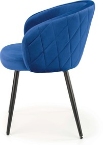 Velvetowy fotel do jadalni z podłokietnikami K430