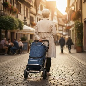 Jurhan Torba na zakupy na kółkach EASY, 50l, niebieska