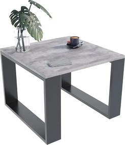 Loftowy Kwadratowy Stolik Kawowy Beton + Czarny S6-G00