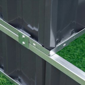 Outsunny podwyższona grządka ze stali, 118 cm x 118 cm x 62 cm