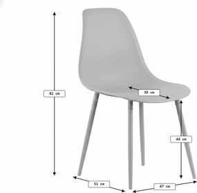 Krzesło do kuchni OSAKA plastikowe, beżowe