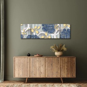 Obraz - róże i koła (170x50 cm)