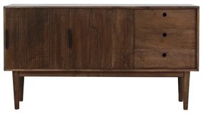 Ciemnobrązowa niska komoda z litego drewna 150x80 cm Bitika – Light &amp; Living