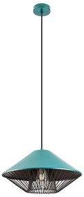 Redo 01-3006 - Lampa wisząca na lince GRILL 1xE27/42W/230V śr. 39,6 cm czarny/tyrkysowy