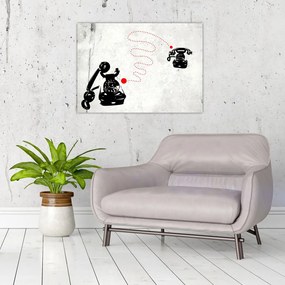 Obraz - Rysunek telefonu w stylu Banksy (70x50 cm)