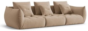 Beżowa aksamitna sofa 332 cm Bloom – Micadoni