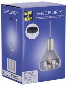 Lampa wisząca w lawendowo-złotym kolorze ze szklanym kloszem Gregory – Candellux Lighting