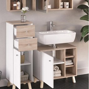 Zestaw mebli łazienkowych biały 62x32x54 senyo