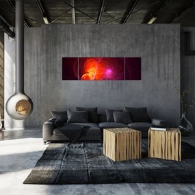 Nowoczesny obraz różowej abstrakcji (170x50 cm)