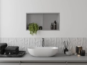 Mexen X-Wall-R półka wnękowa z kołnierzem i półką 60 x 30 cm, inox - 1910603010S