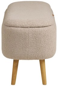 Beżowa ławka z materiału bouclé Harlow – House Nordic