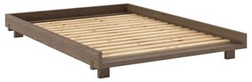 Brązowe łóżko dwuosobowe z litego drewna sosnowego ze stelażem 140x200 cm Social – Karup Design