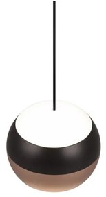 Lampa wisząca LED w czarno-miedzianym kolorze z metalowym kloszem ø 15,5 cm Orbit – Trio Select