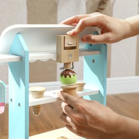 AIYAPLAY Lodziarnia i piekarnia dla dzieci, 17 akcesoriów, piekarnik, MDF, jasnoniebieski