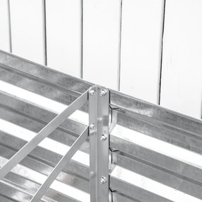 Outsunny Skrzynka na rośliny, Praktyczne wysokie grządki do sadzenia, uprawy i pielęgnacji, Stal, Srebrny