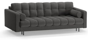 Ciemnoszara rozkładana sofa ze schowkiem z materiału bouclé 222 cm Bali – Cosmopolitan Design