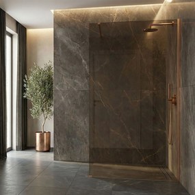 Kabina prysznicowa Walk-In Rea Flexi Brown / Brush Copper 130