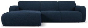 Ciemnoniebieski narożnik z materiału bouclé (lewostronny) Molino – Micadoni Home
