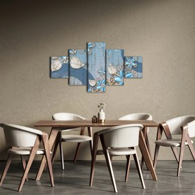 Obraz - Niebieskie kwiaty (125x70 cm)