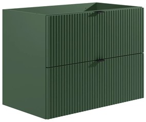 Szafka pod umywalkę wisząca w paski – Zielona matowa – 80 cm – ZEVINI