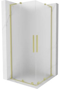 Mexen Velar L Duo kabina prysznicowa rozsuwana 100 x 100 cm, szron, złota szczotkowana - 871-100-100-02-33-55