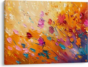 Obraz - Malowanie kolorowych kwiatów (70x50 cm)