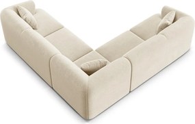 Beżowy aksamitny narożnik Campi – Cosmopolitan Design