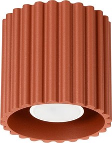 Lampa Sufitowa Minimalistyczny Aura, Aluminium - 1 Źródło - L.10 X H.10 Cm - Ochra Czerwona