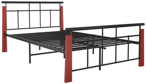 Czarne metalowe łóżko rustykalne 120x200 cm - Nelo