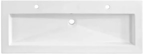 Prostokątna umywalka ceramiczna Defires 120 CM - Biała