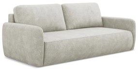Kremowa rozkładana sofa z tkaniny szenilowej ze schowkiem 218 cm Lilo – Makamii