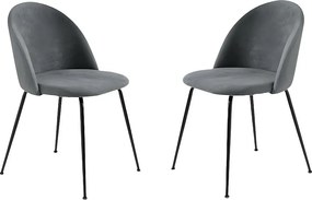 Zestaw 4 nowoczesnych krzeseł do jadalni z tkaniny antracytowej „Prince” z tapicerką cm 50x52 81h